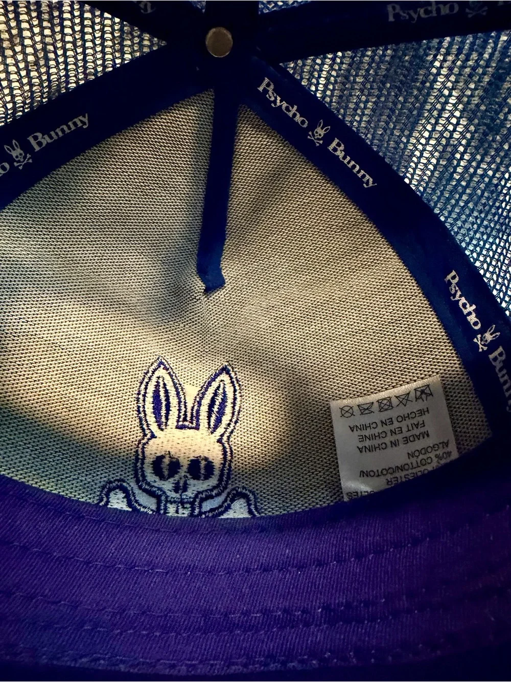 Psycho Bunny Royal Blue Hat with Skull Bunny Patch